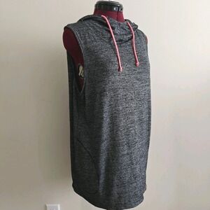 Forever 21 Womens Plus 2XL Gym‎ Tank  Sleeveless Hooded Heather Gray Open Back